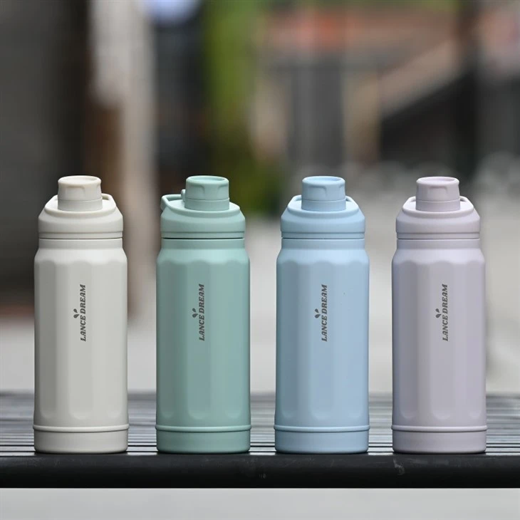 Faceted Texture Stainless Steel Vacuum Bottle